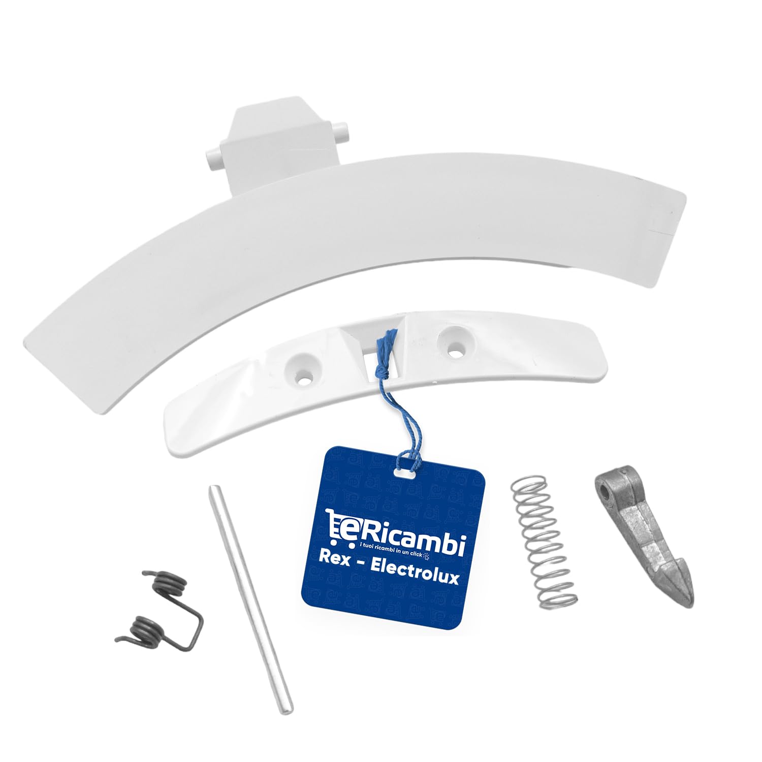  **Door Handle Kit per Macchina da Lavare per Electrolux, AEG e Zanussi - Included Hose, Pin and Spring - Dimensioni 190